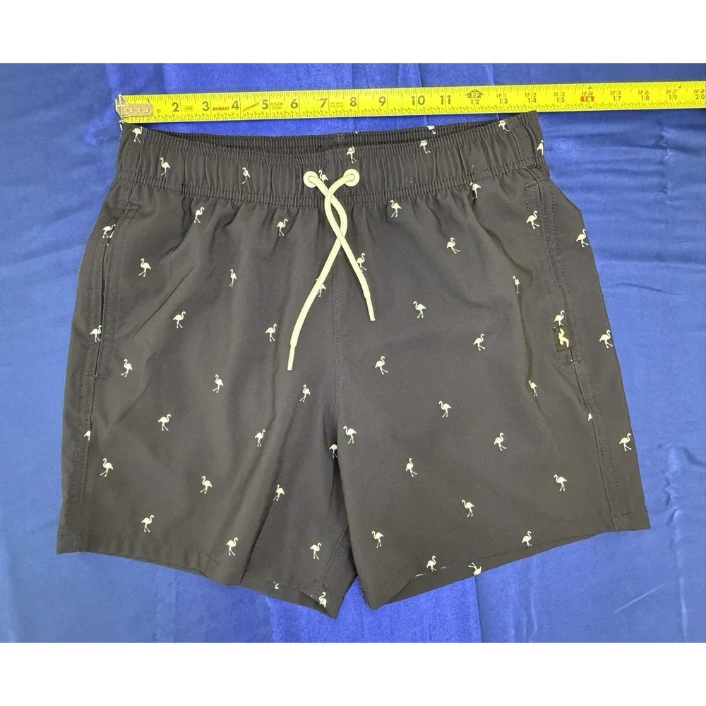 Hollister Men's XS Board Shorts Swim Trunks Navy White Flamingo 4-Way Stretch